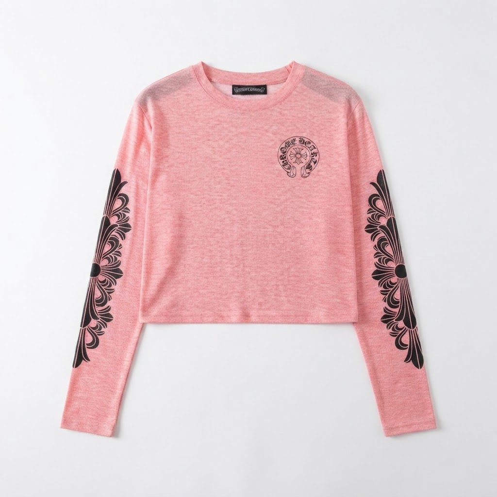 Chrome Hearts Ribbed LS Crop