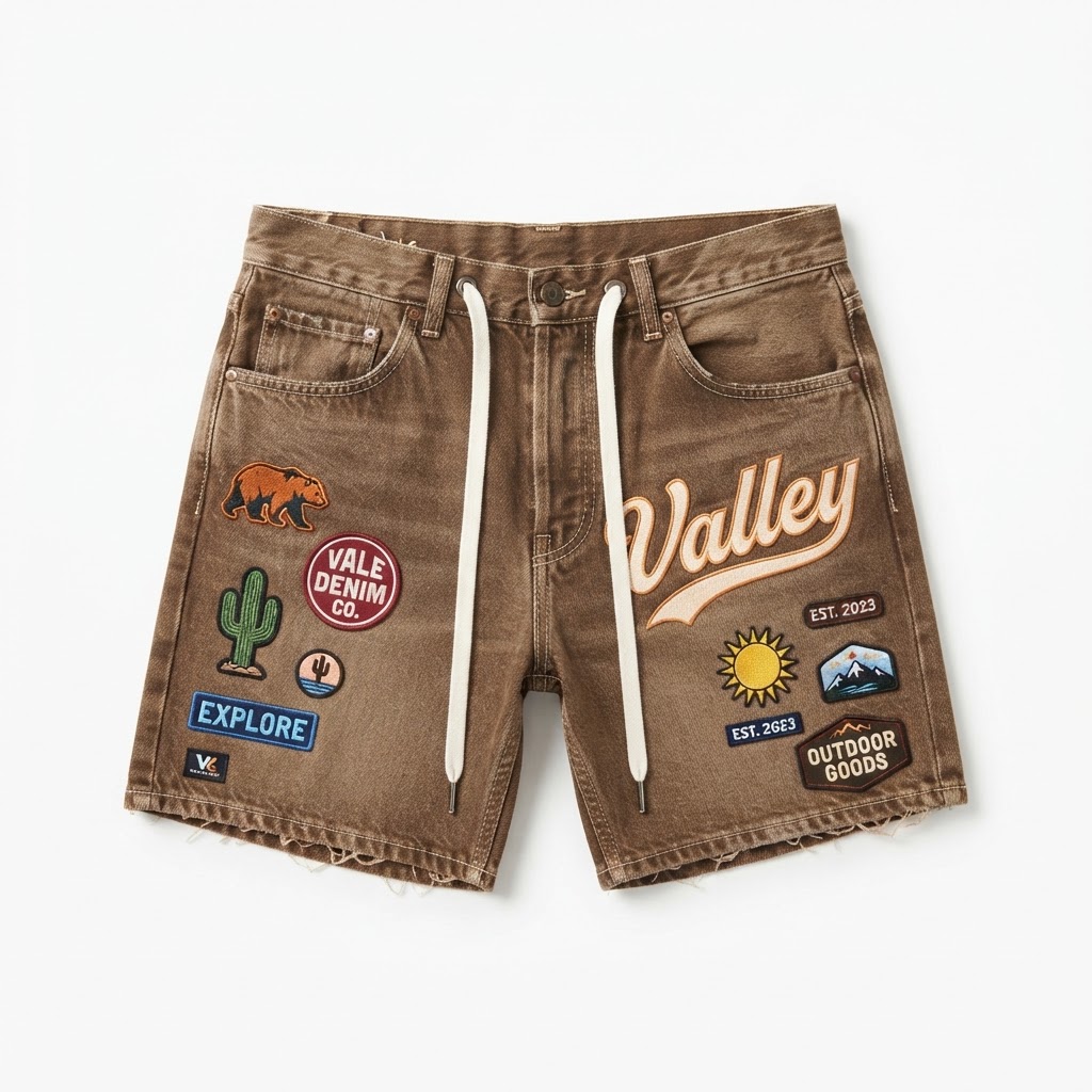 Vale Denim Shorts — Brown