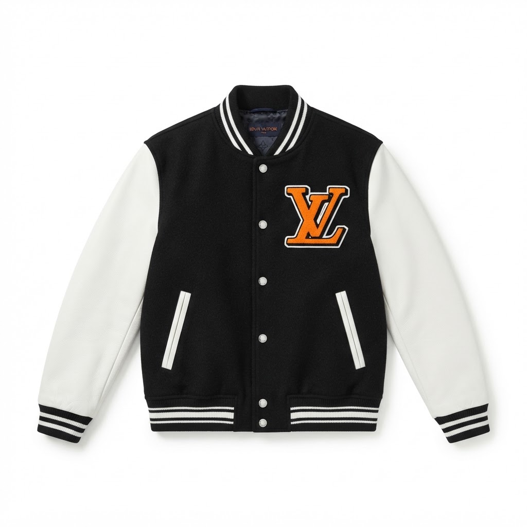 LV Varsity Jacket — Black / Orange LV