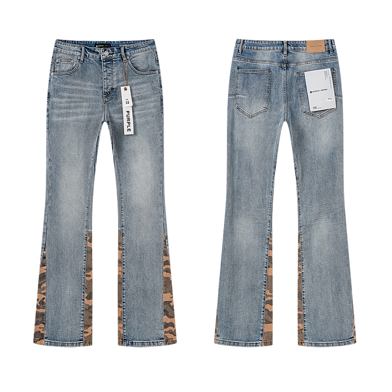 Purple Brand Camo Hem Flare Jeans — Light Blue (Women's)