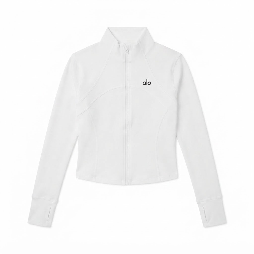 Alo Cropped Mock-Neck Contoured Jacket