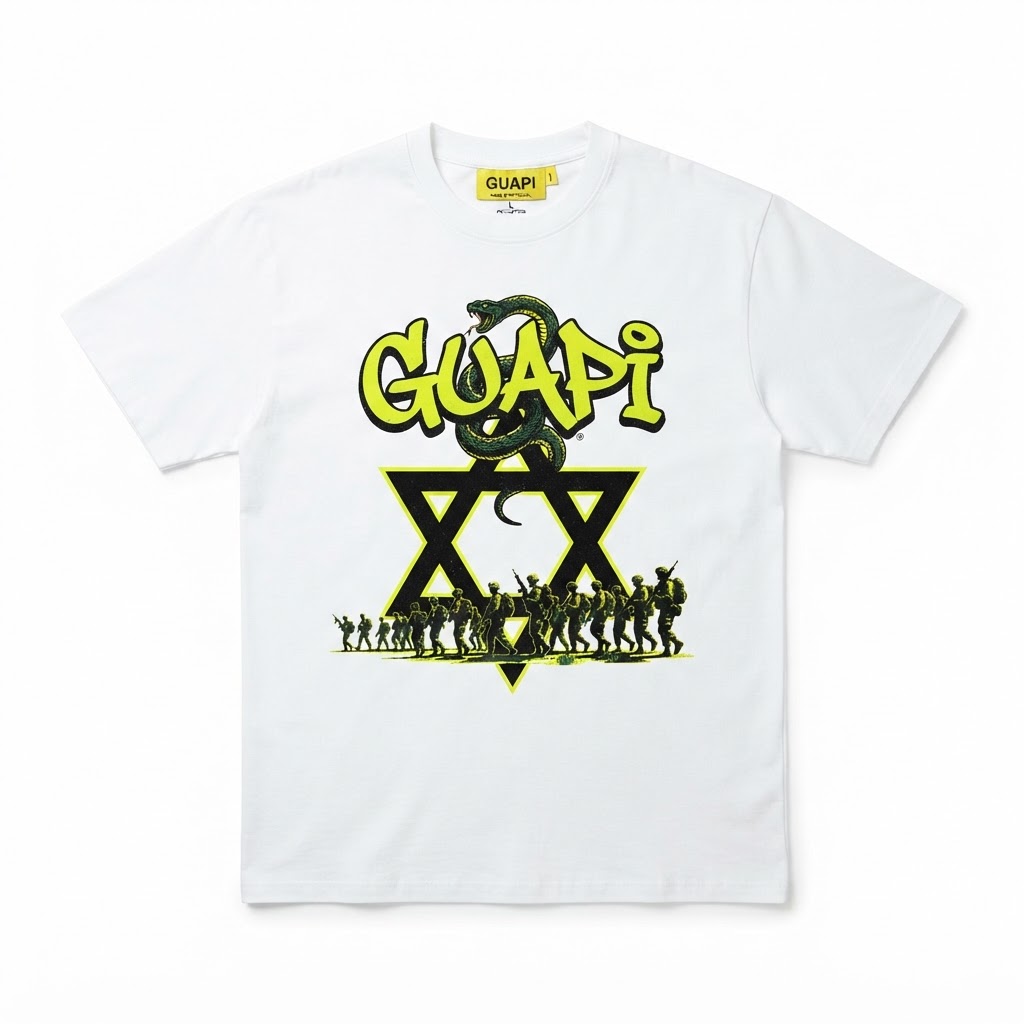 Guapi Tee — Army Star Graphic White