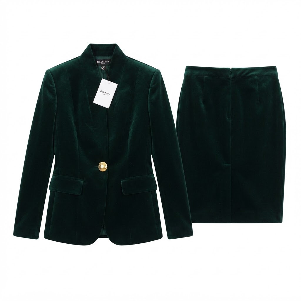 Balmain Emerald Velvet Set
