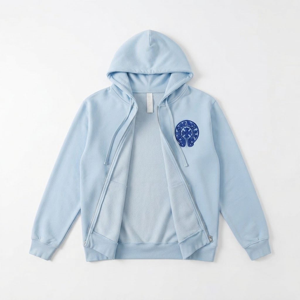 Cross Emblem Zip Hoodie