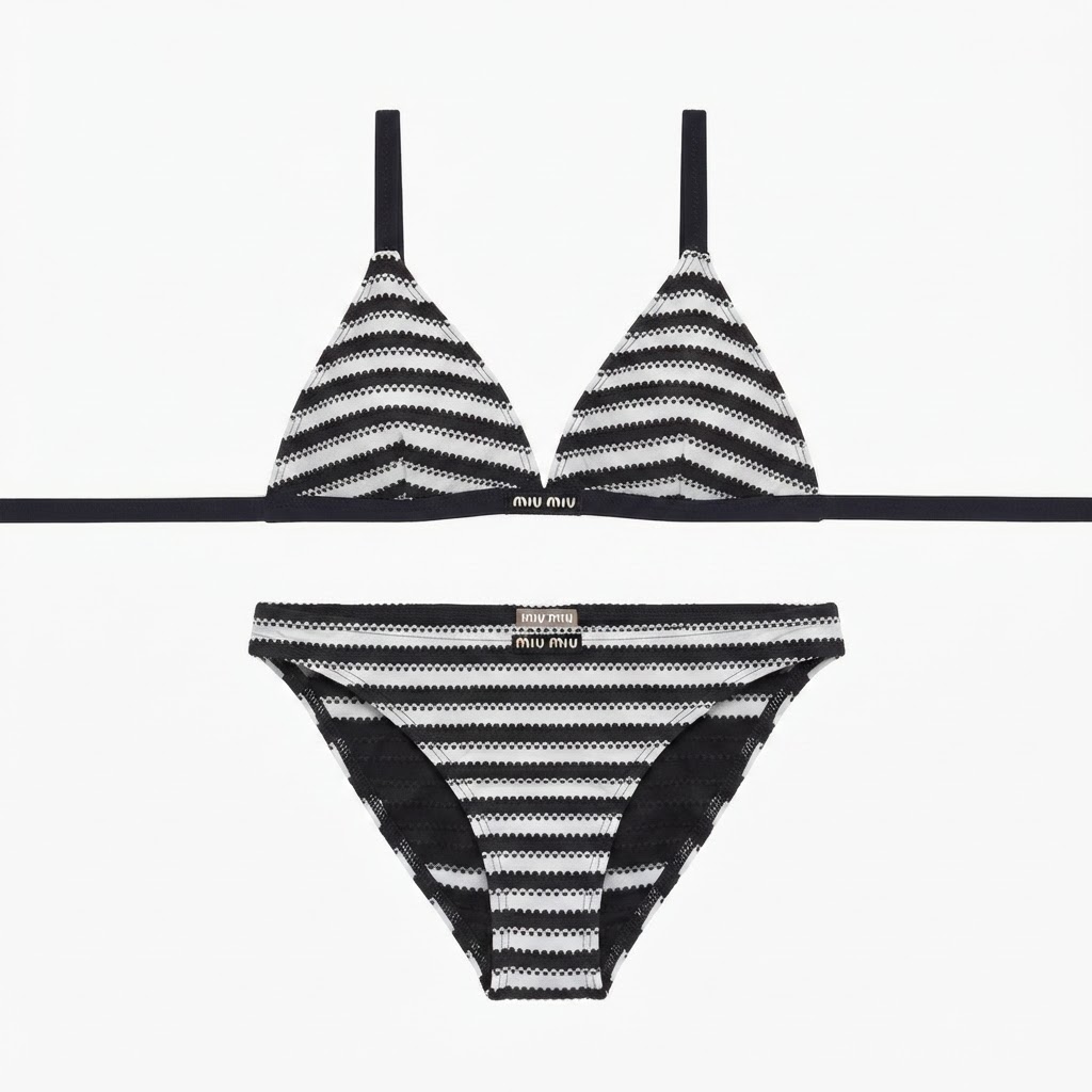 Miu Miu Striped Bikini Set
