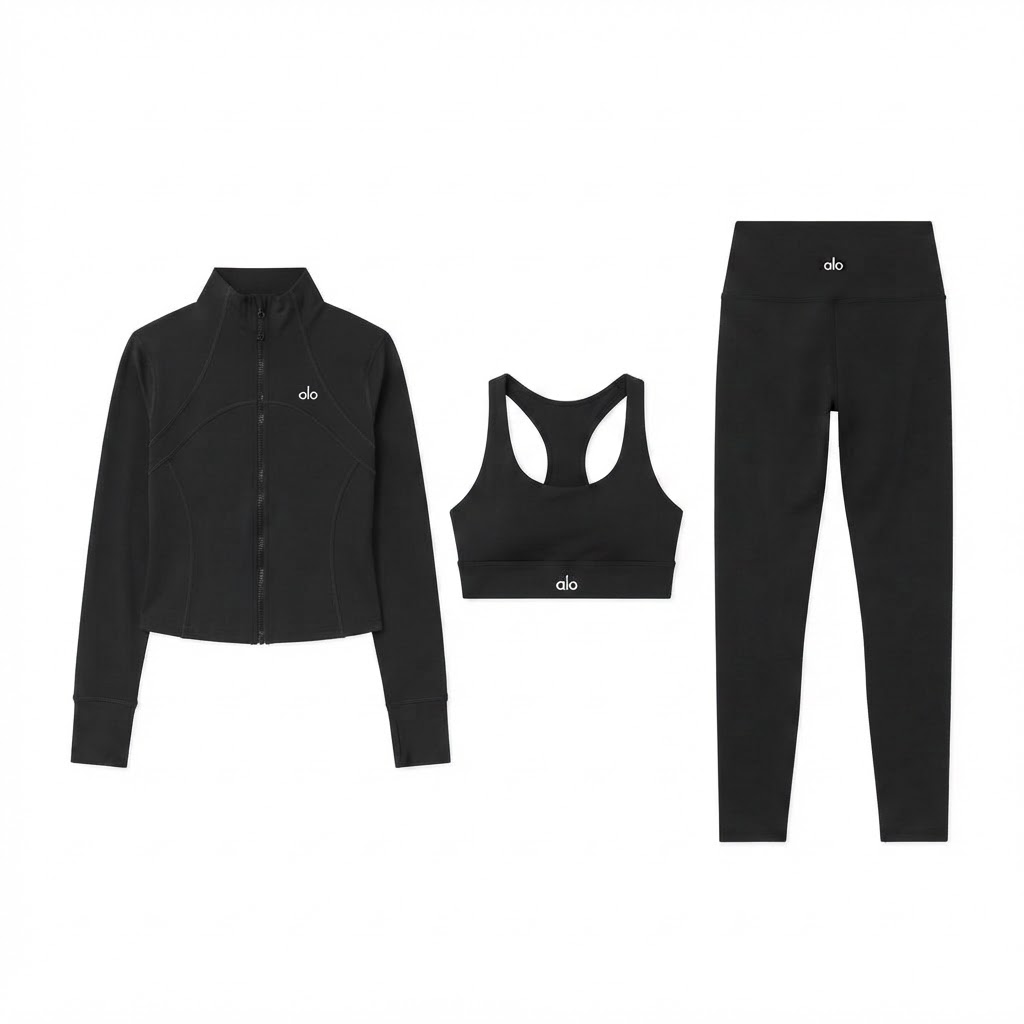 Alo Mock-Neck Zip 3-Piece Set