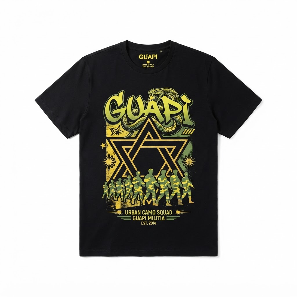 Guapi Tee — Army Star Graphic Black