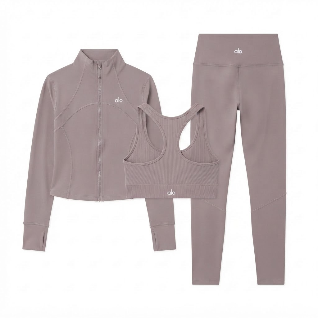 Alo Mock-Neck Zip 3-Piece Set