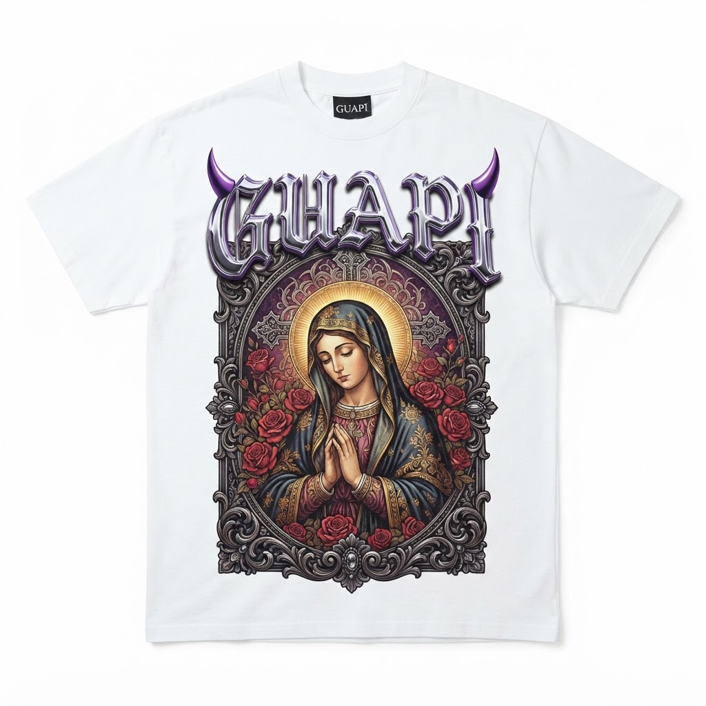 Guapi Tee — Virgin Mary Gothic White