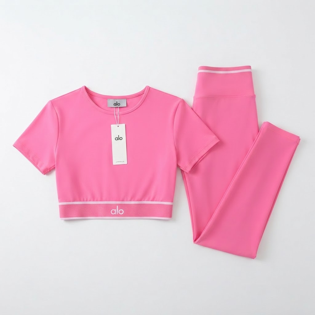 Alo Yoga Crop Tee & Leggings Set