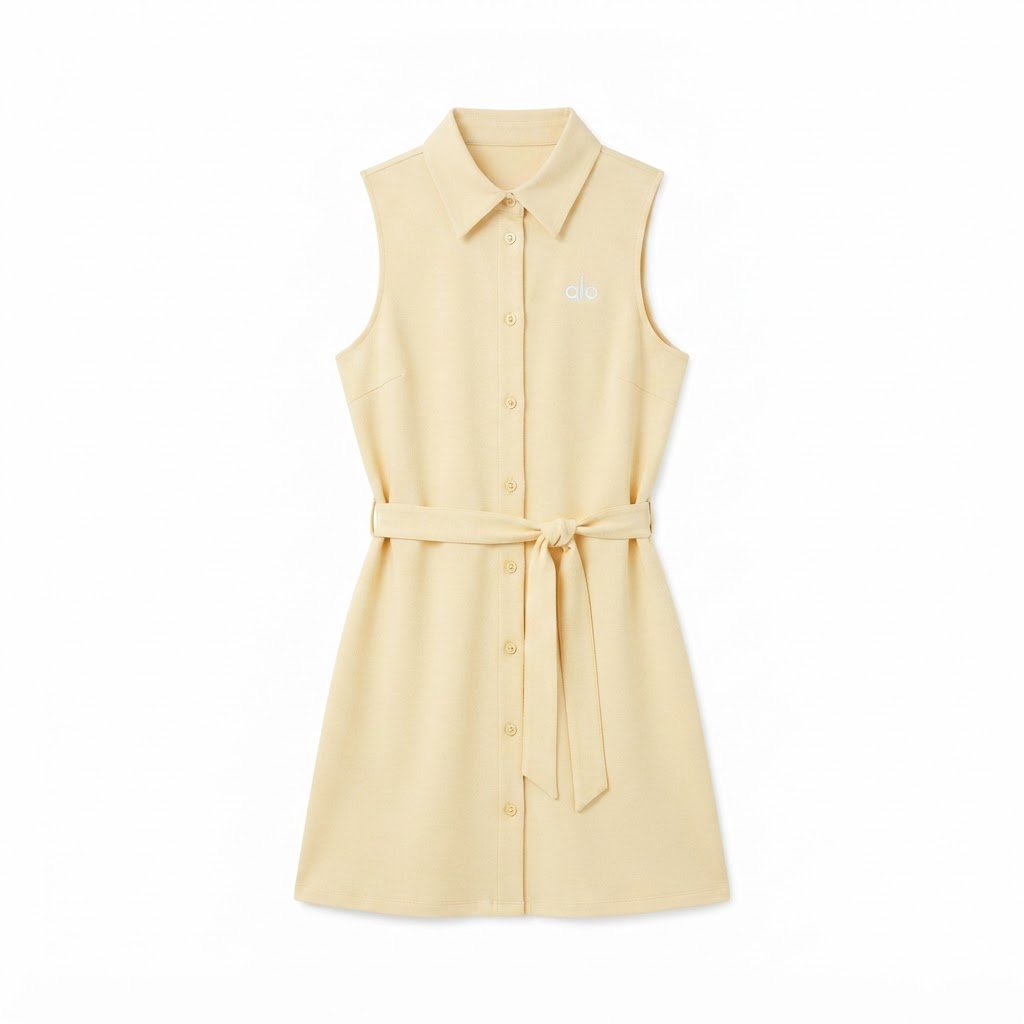Alo Sleeveless Collared Shirt Dress