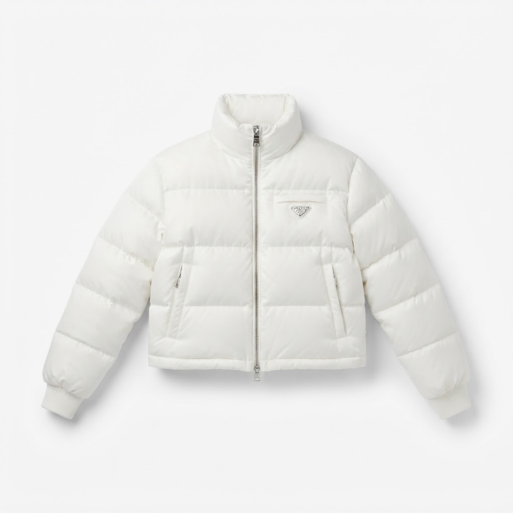 Prada Cropped Puffer Jacket — Multi-Color