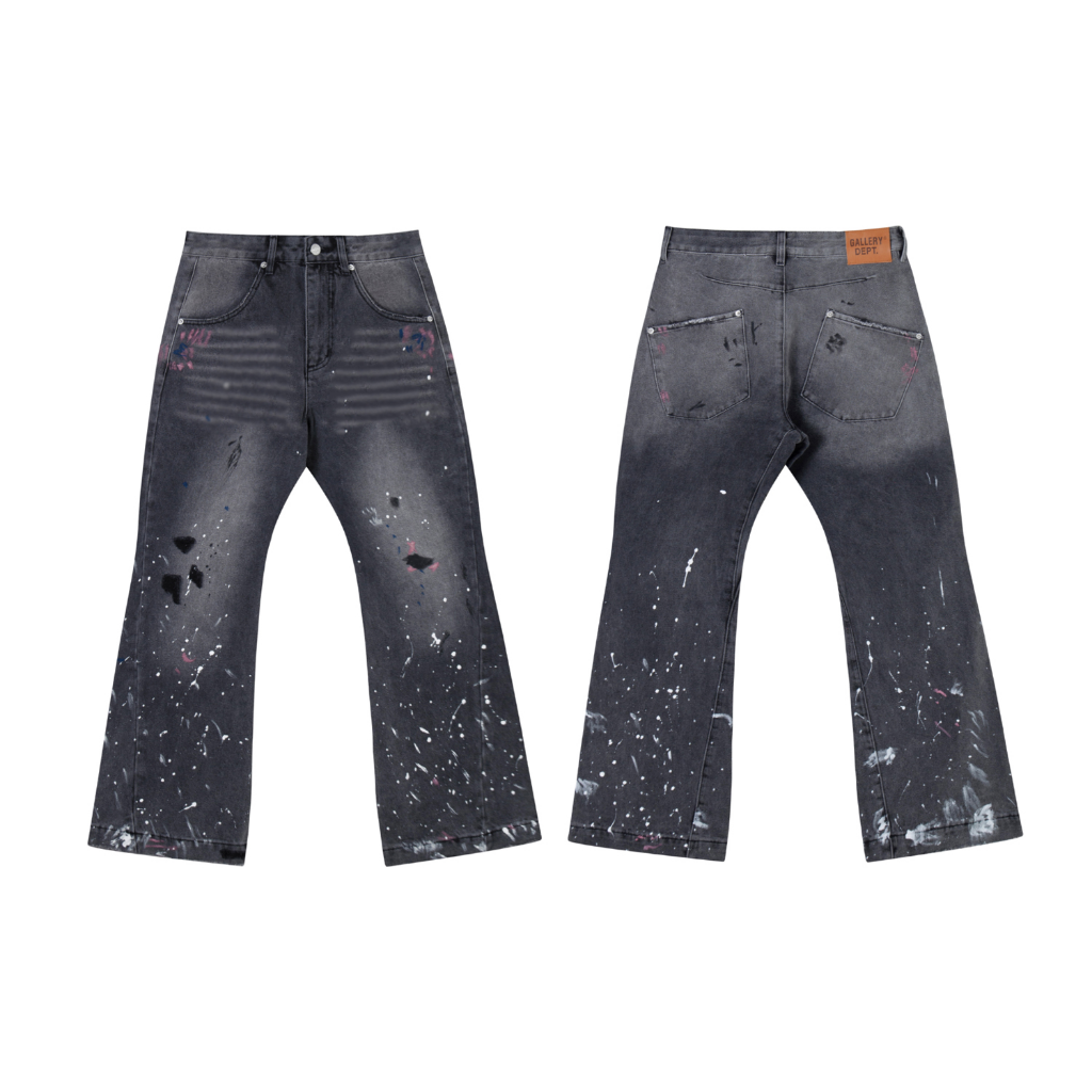 Gallery Dept. Light Wash Paint Splatter Panel Flare Jeans