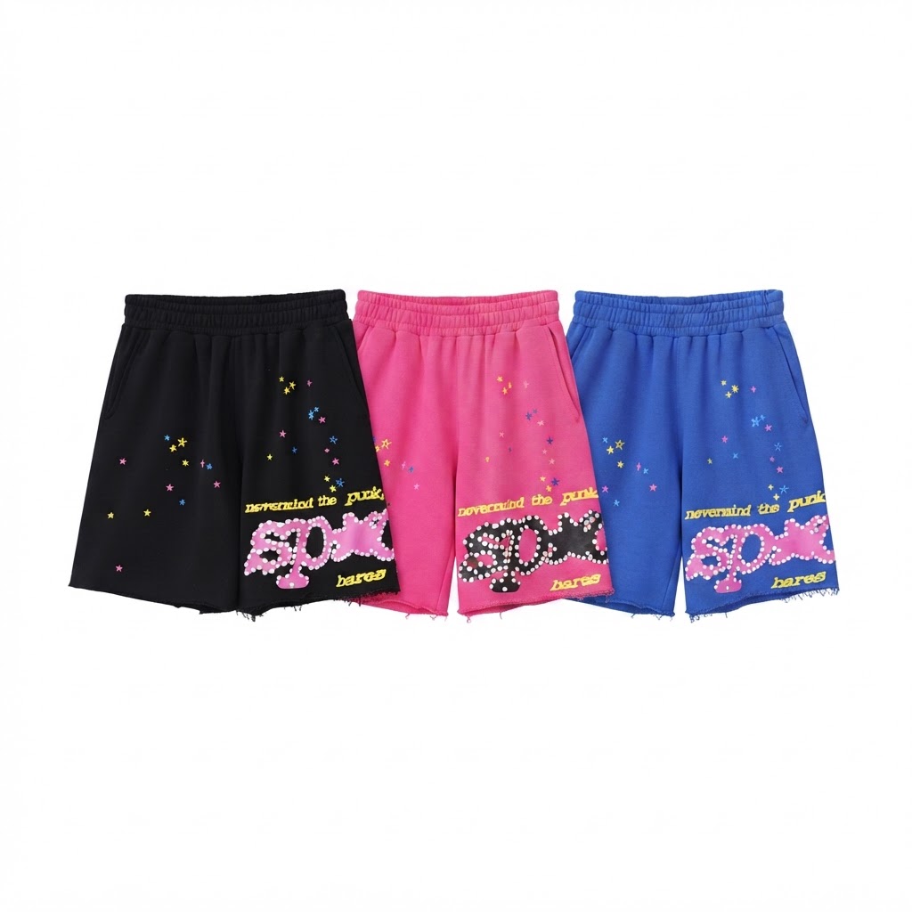 Sp5der Forever Studded Shorts