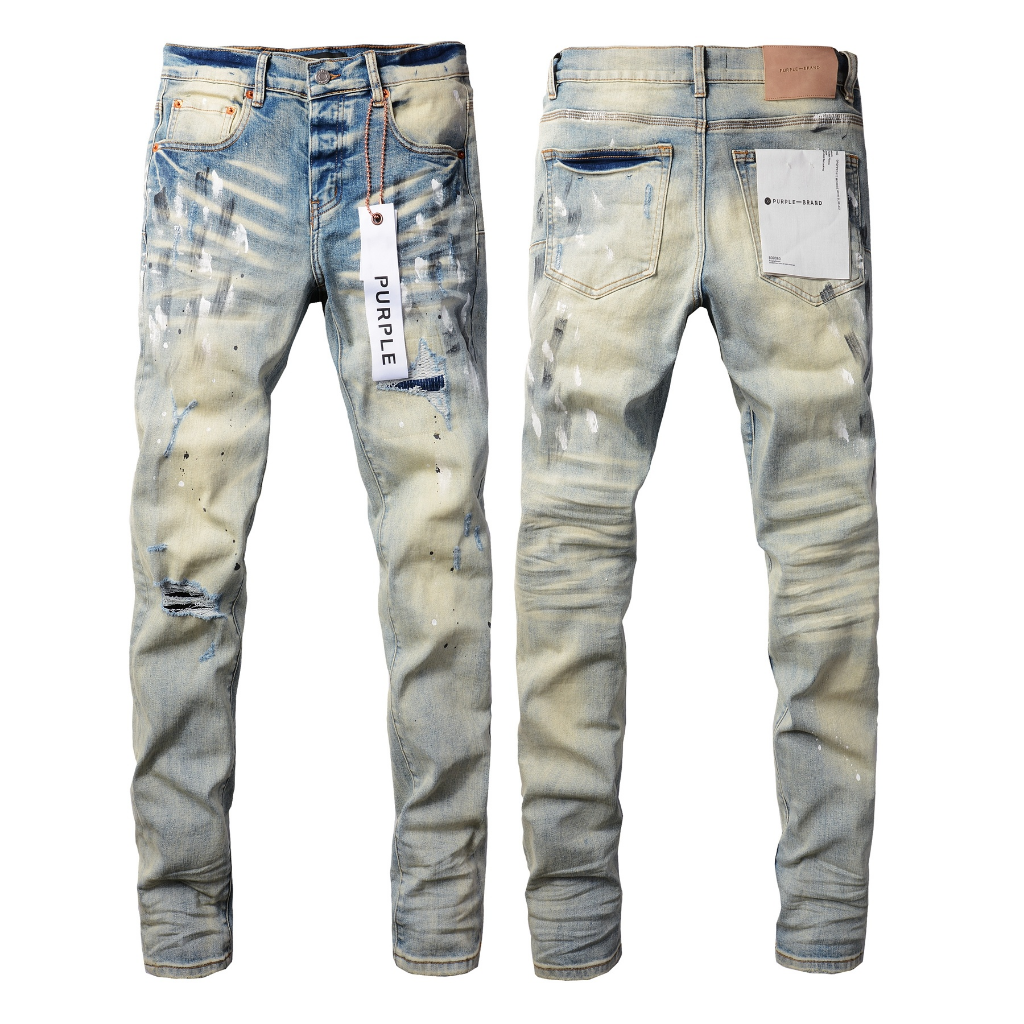 Purple Brand Black Rhinestone Scatter Slim Jeans (V2)