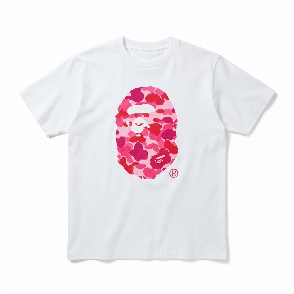 BAPE Pink Camo Ape Head Tee