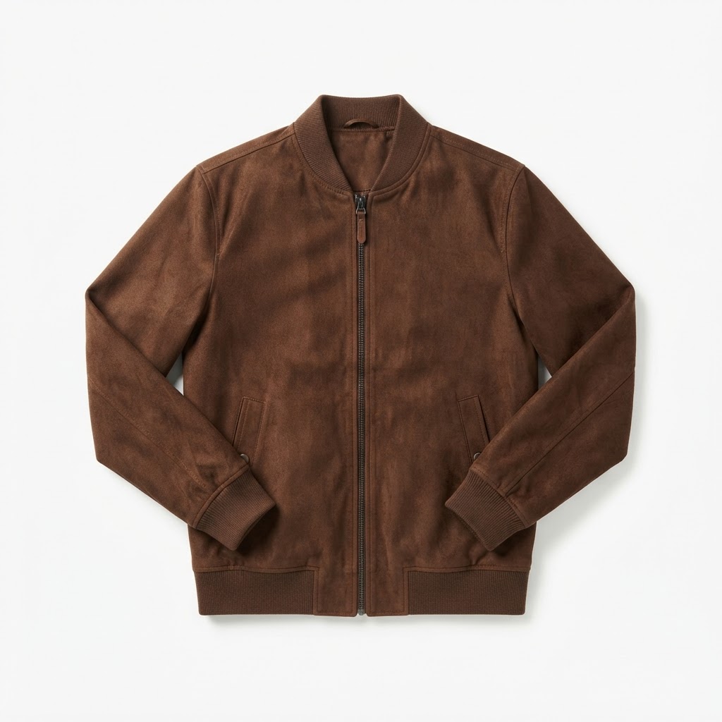 Bomber Jacket — Brown Suede