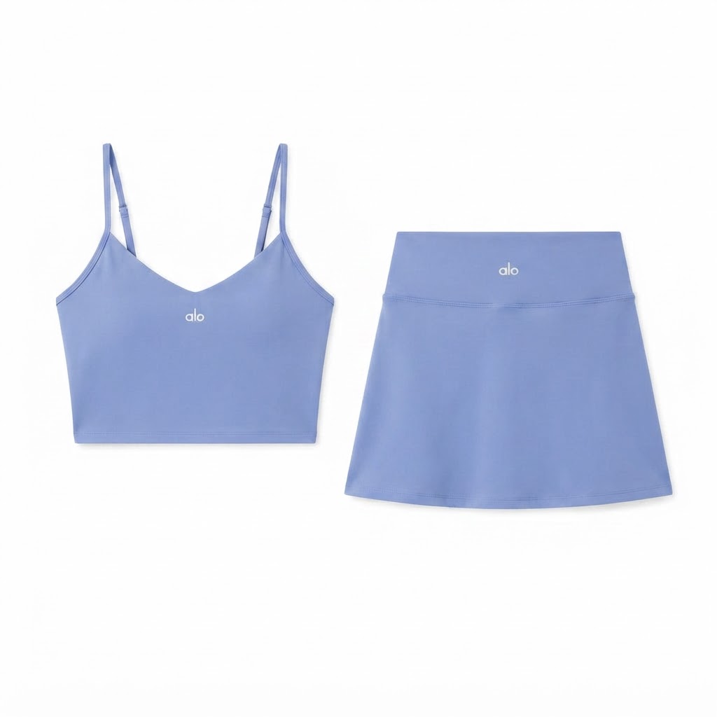 Alo Spaghetti Strap Crop Top & Mini Skirt Set