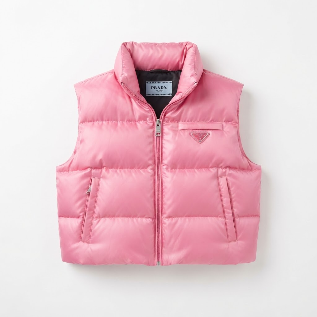 Prada Cropped Puffer Vest — Multi-Color