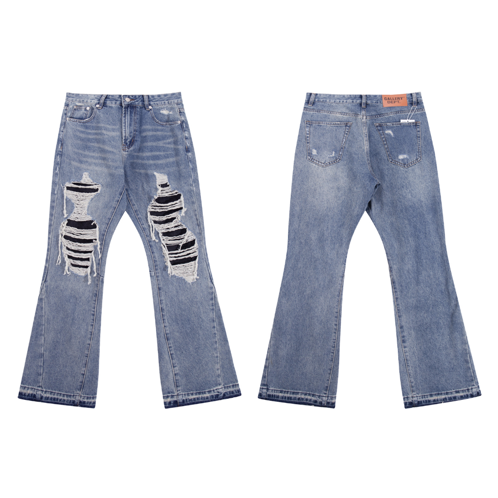 Gallery Dept. Airbrushed 'G' Patch Flare Jeans