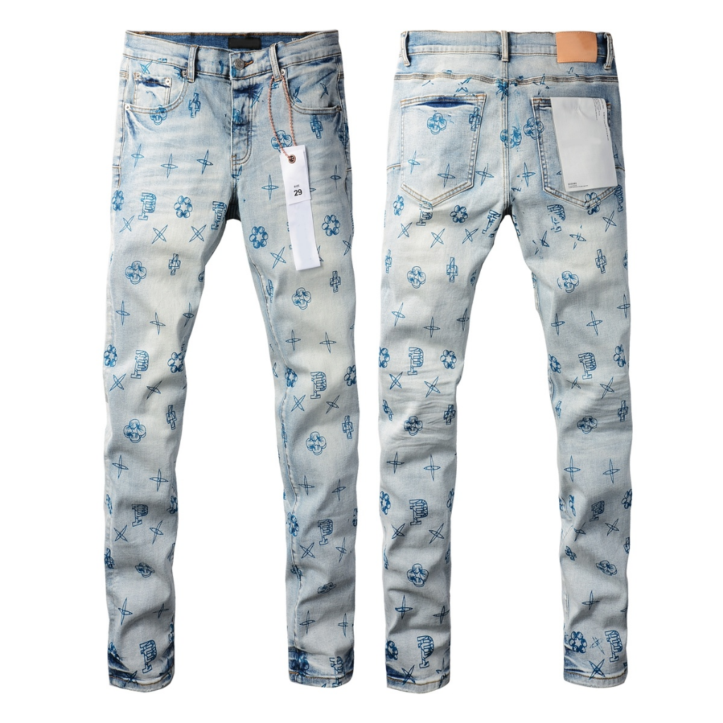 Purple Brand Light Blue Distressed Slim Jeans (V3)