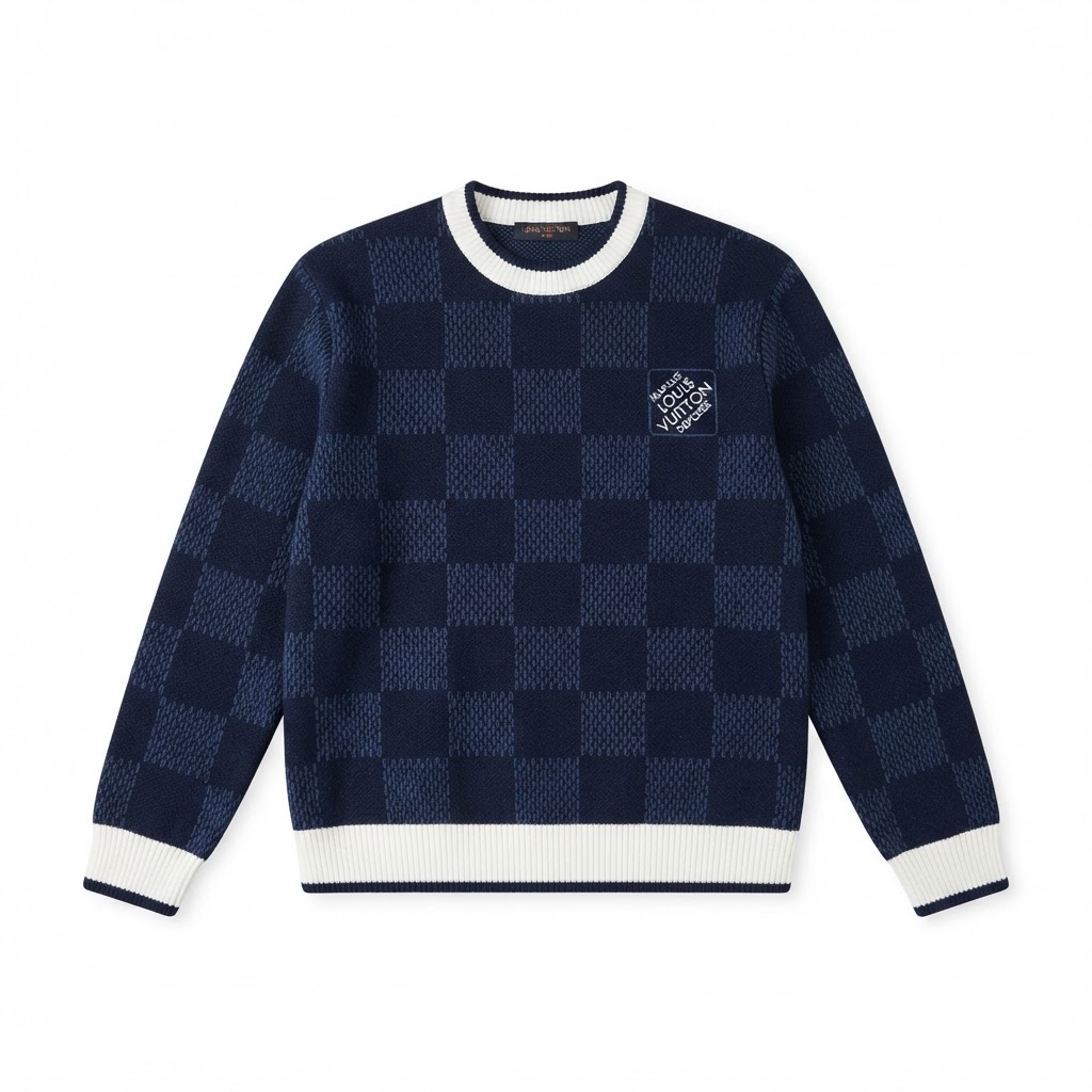 LV Damier Chain Knit Sweater — Navy