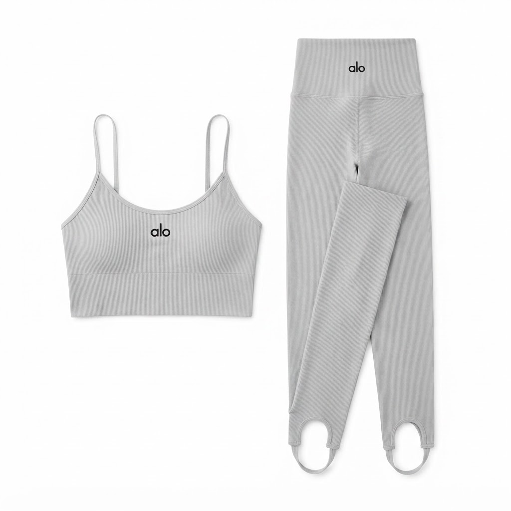 Alo Ribbed Stirrup Bralette & Leggings Set