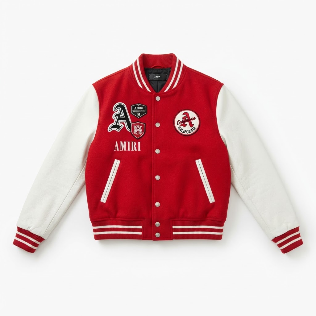 Amiri Varsity Jacket — Red / White