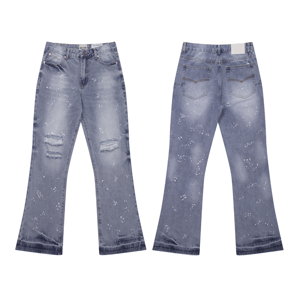 Gallery Dept. Black Blue Side Insert Jeans