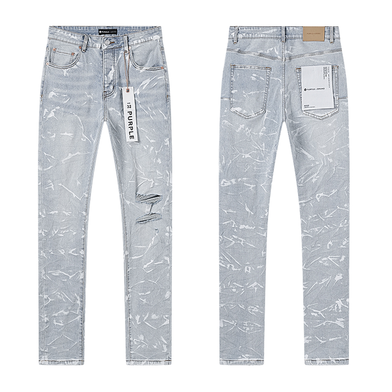 Purple Brand Black Rip Paint Slim Jeans — Black