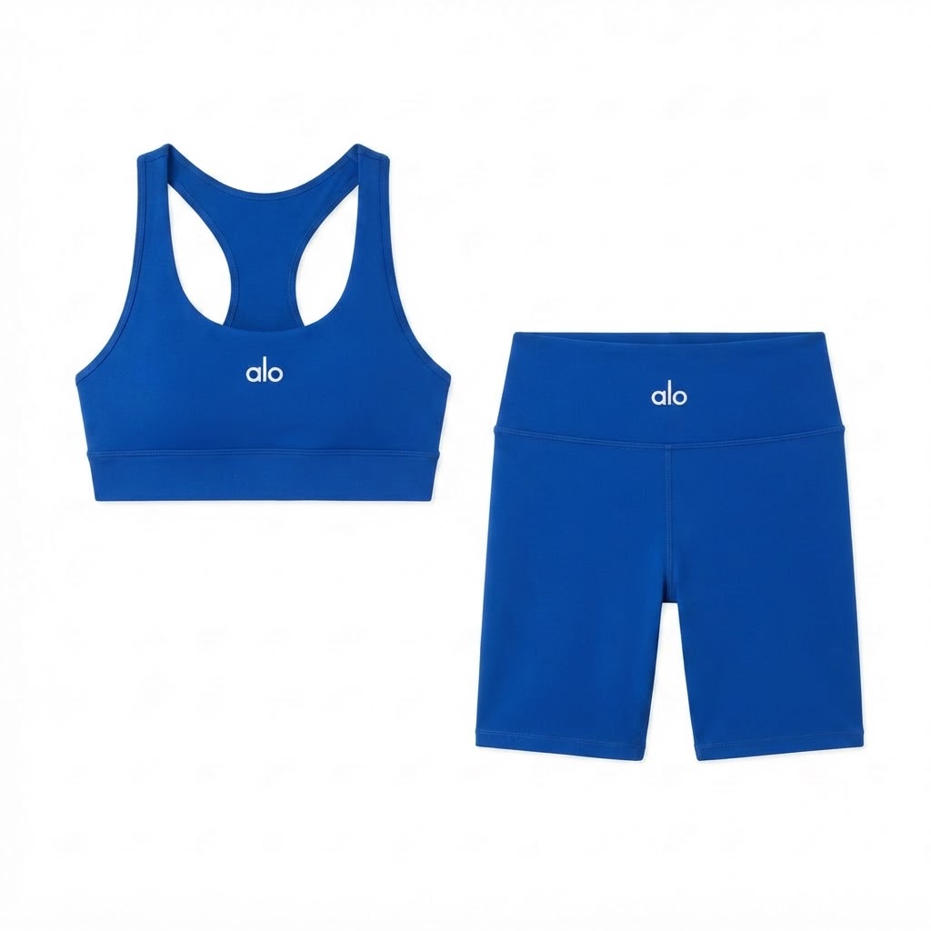 Alo Racerback Bra & Biker Shorts Set