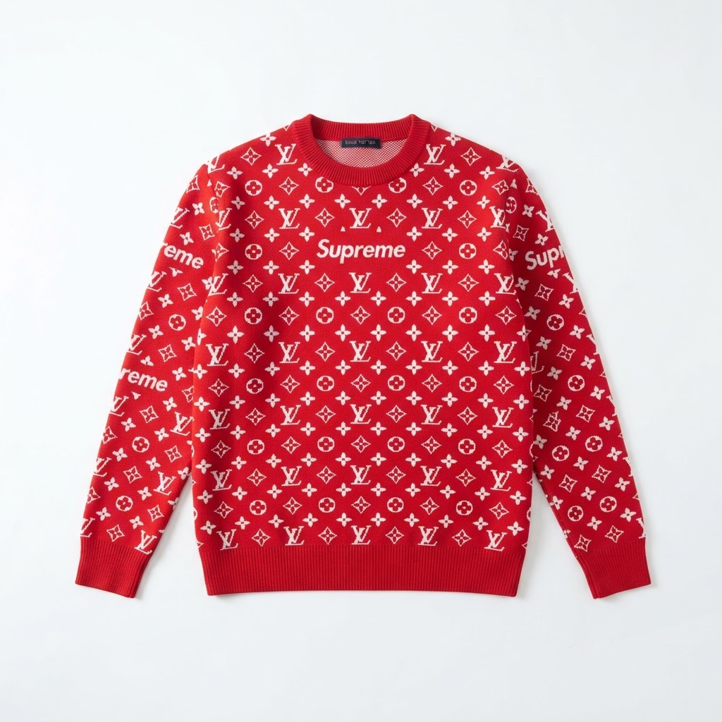 LV x Supreme Knit Sweater — Red