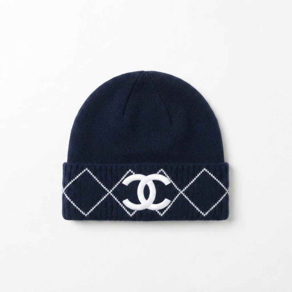 Chanel CC Diamond Knit Beanie