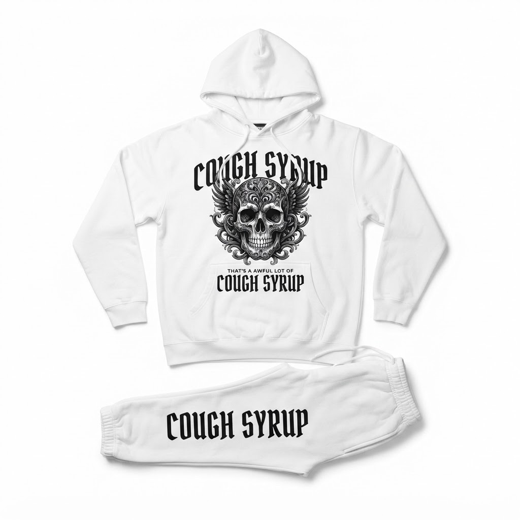 TAALOCS Tracksuit Set — White Skull Graphic
