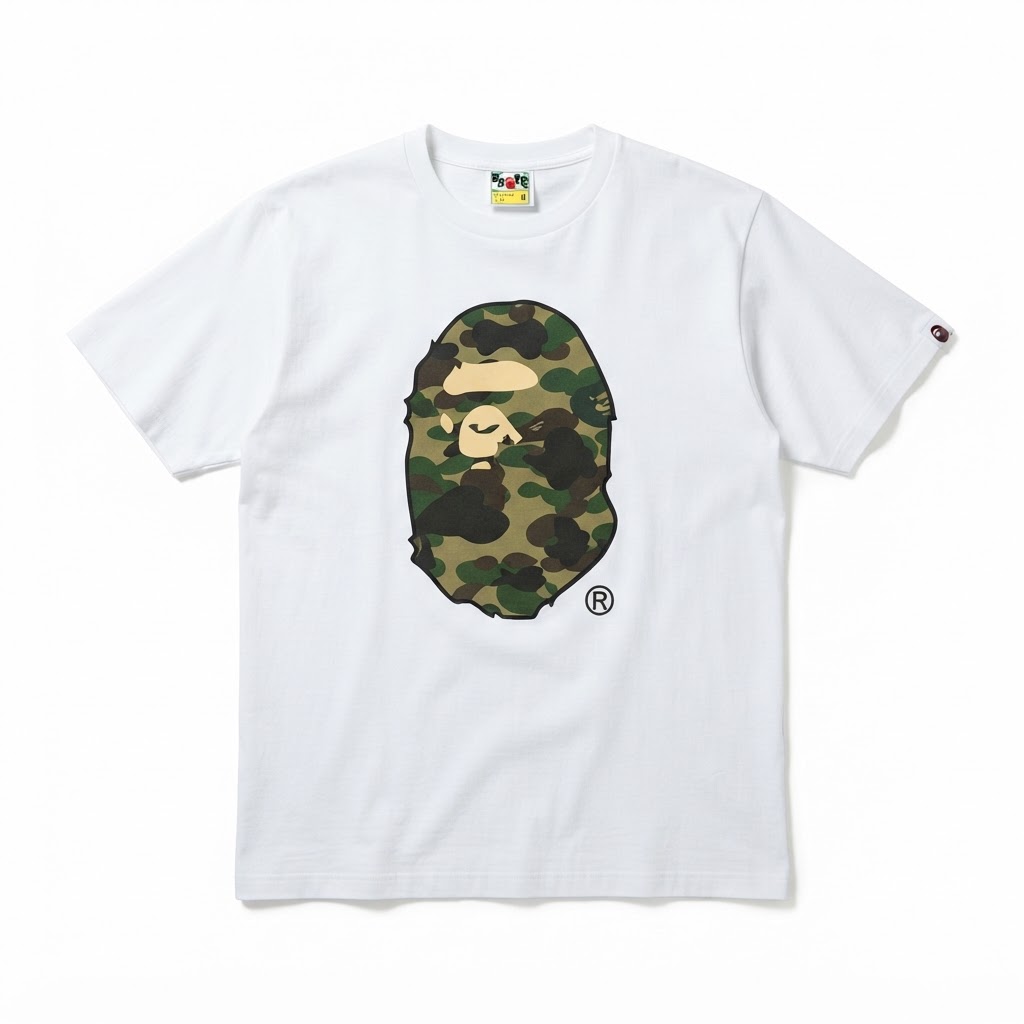 BAPE Woodland Camo Ape Head Tee
