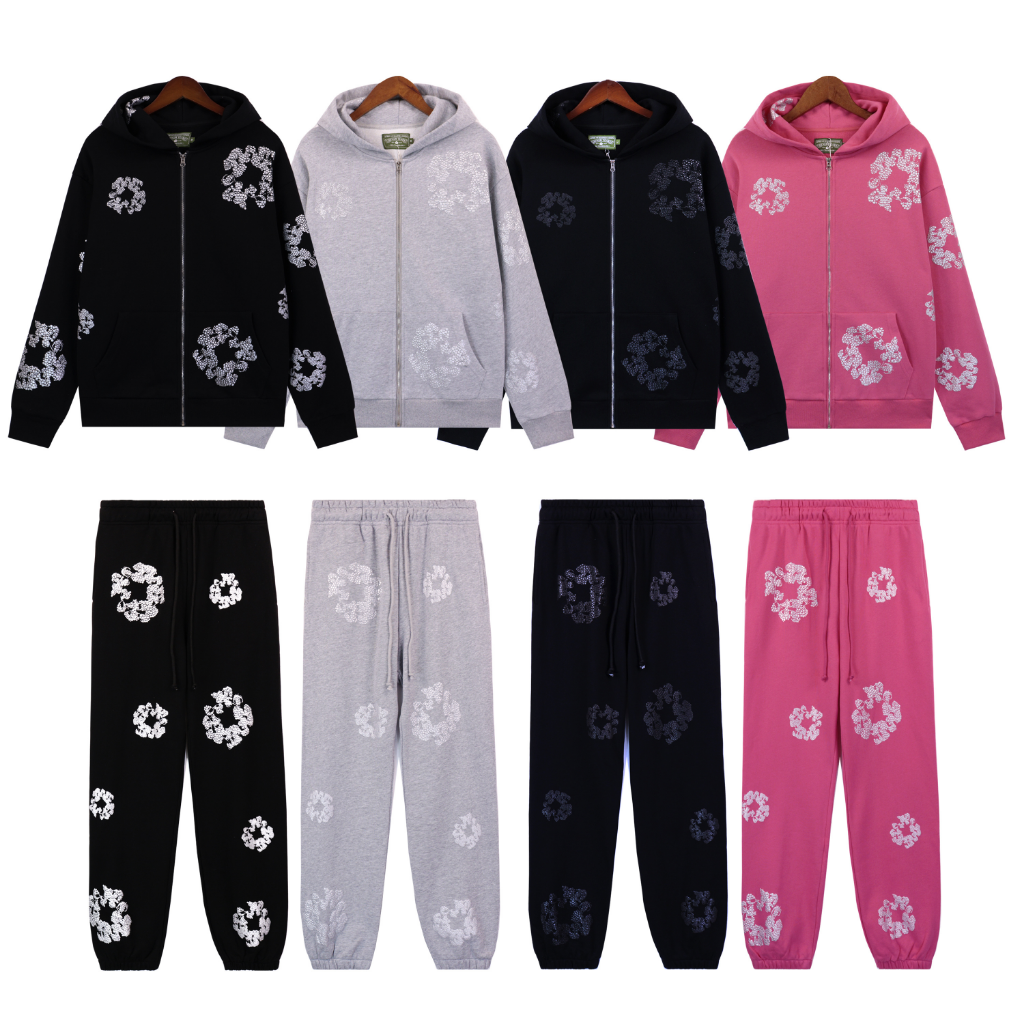 Denim Tears Cotton Wreath Sweatpants — 4 Colors (Grey/Red/Green/Black)