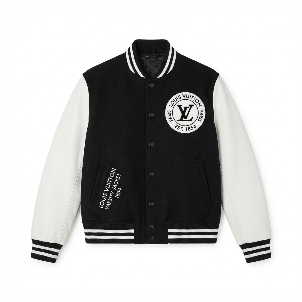 LV Varsity Jacket — Black / Large LV Logo