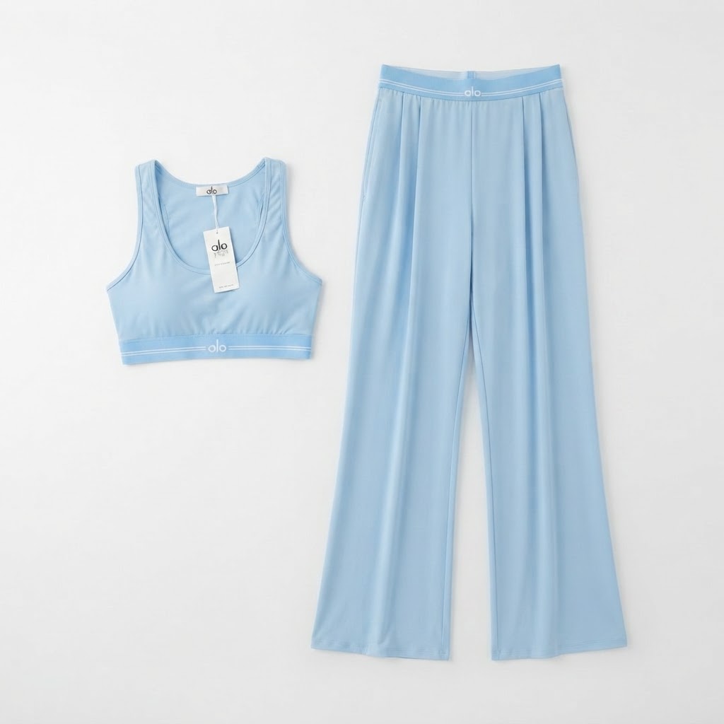 Alo Yoga Sports Bra & Wide Leg Set