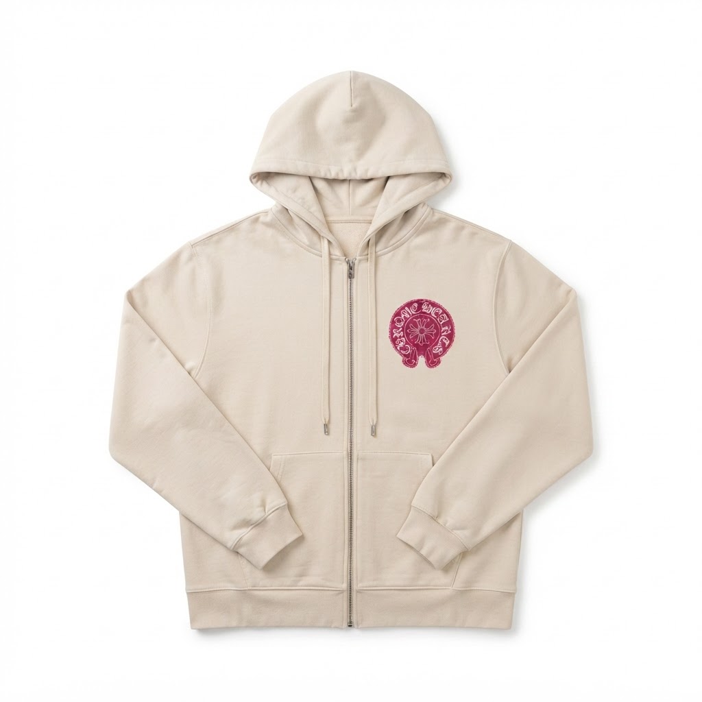 Cross Emblem Zip Hoodie