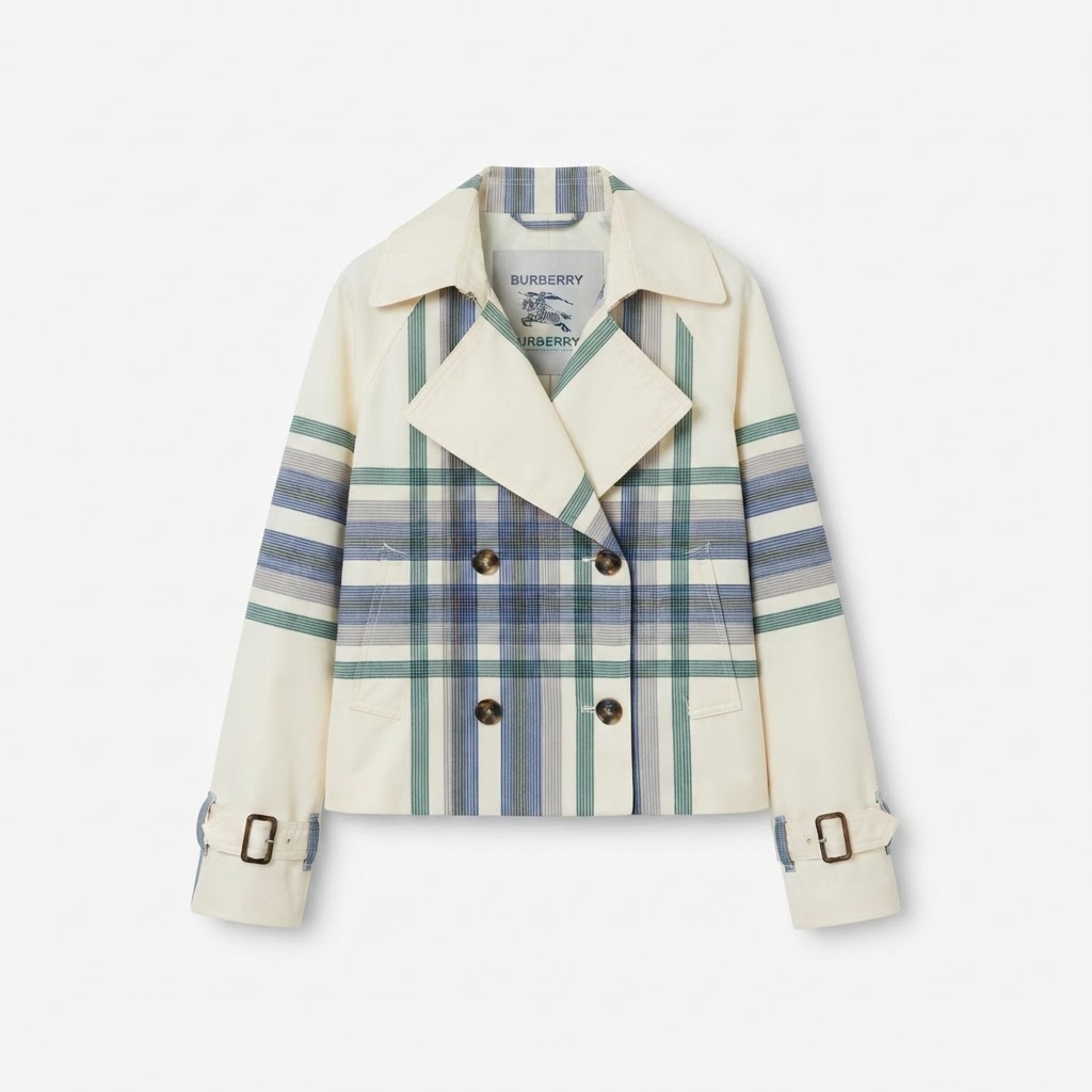 Burberry Plaid Double-Breasted Jacket