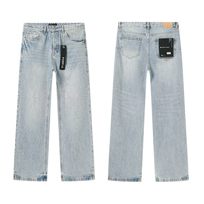 Purple Brand Sunburst Stitching Jeans — Light Wash