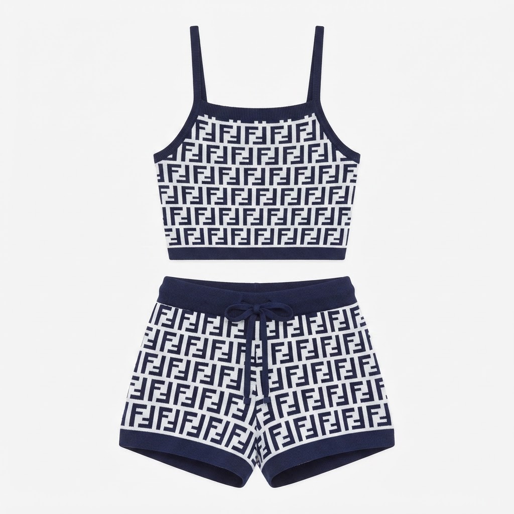 Fendi Knit Crop & Shorts Set
