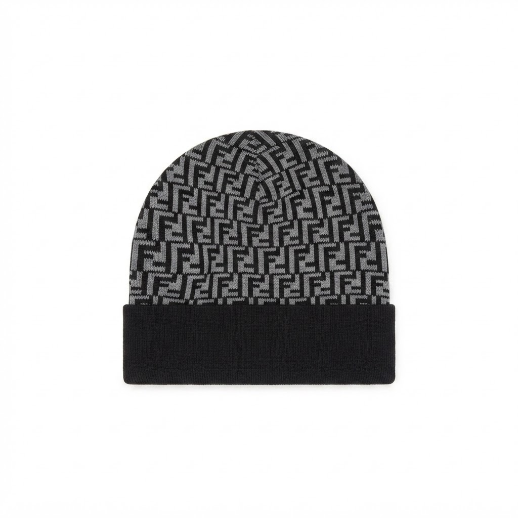 Fendi FF Zucca Knit Beanie