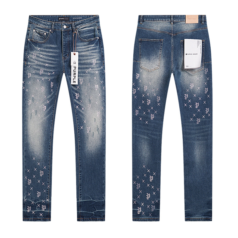 Purple Brand Monogram Logo Slim Jeans — Black
