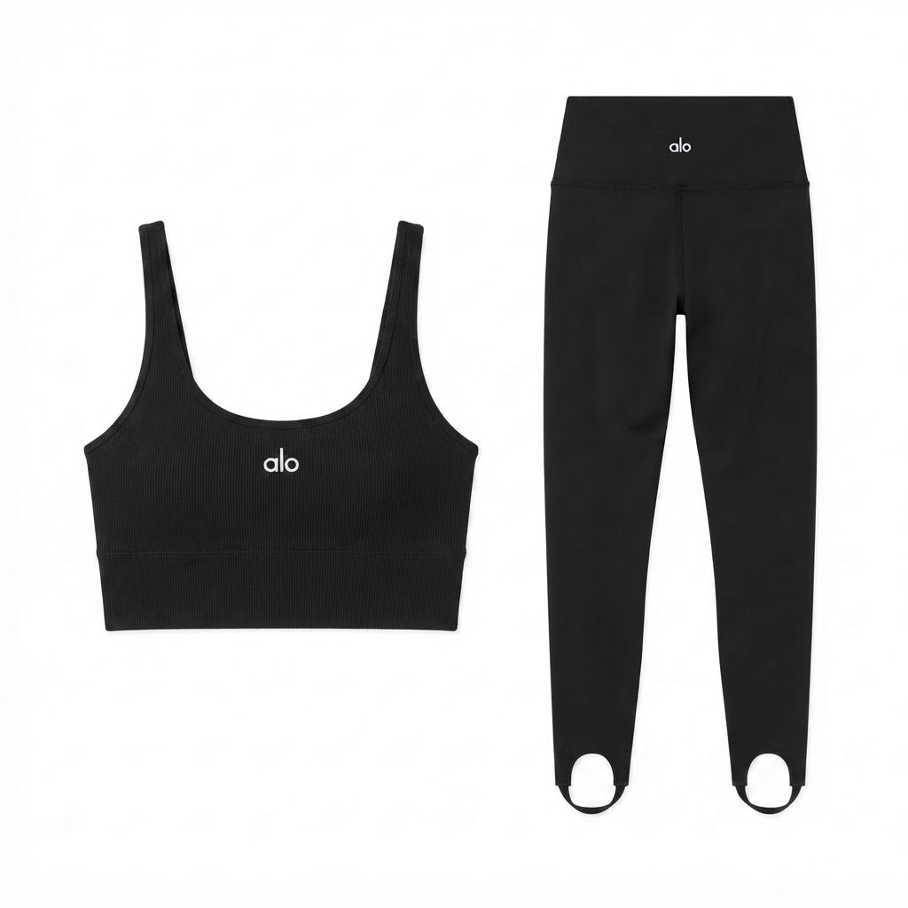 Alo Ribbed Stirrup Bralette & Leggings Set