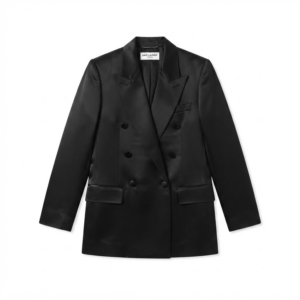 Saint Laurent Satin Double-Breasted Blazer