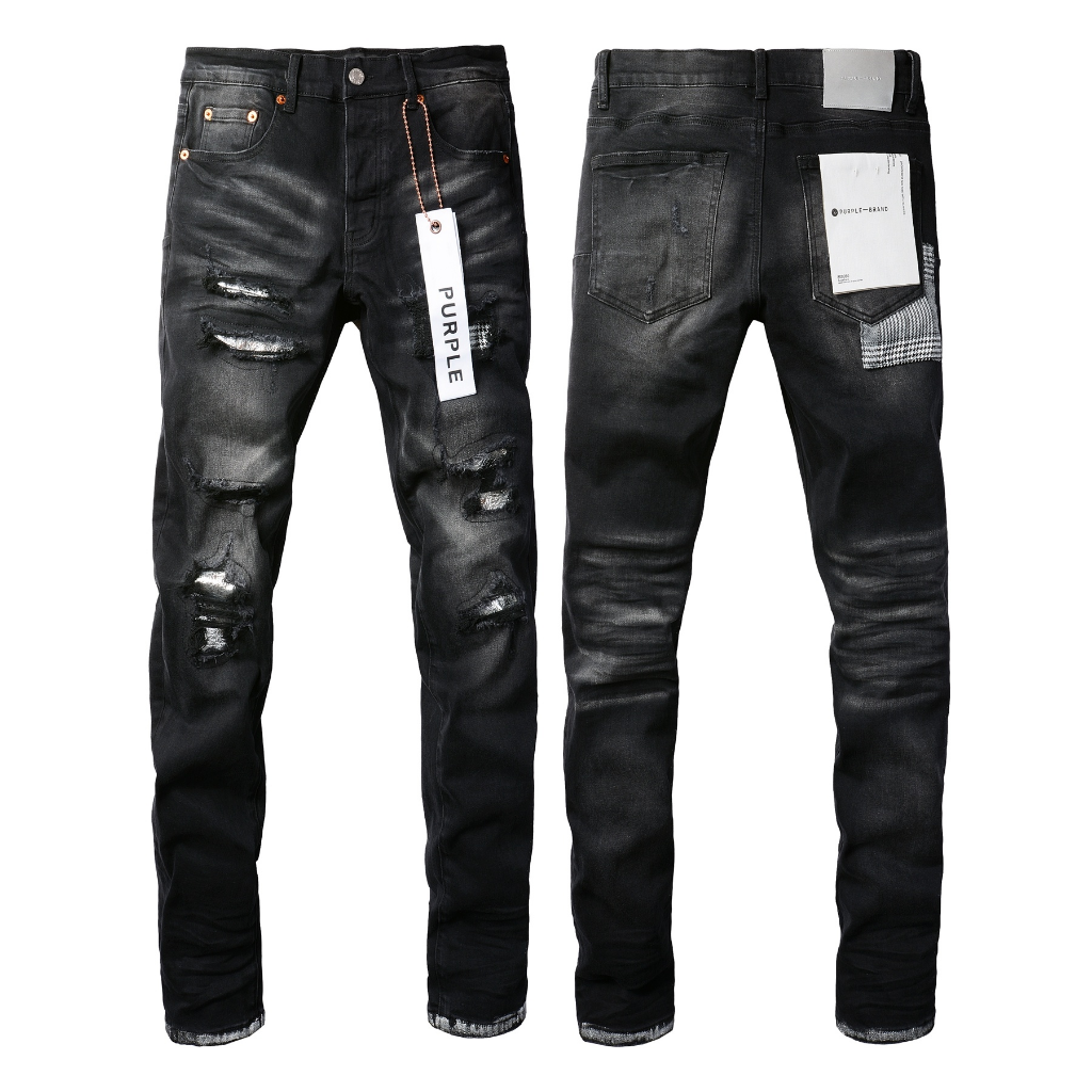 Purple Brand Light Blue Distressed Rip Slim Jeans (V2)