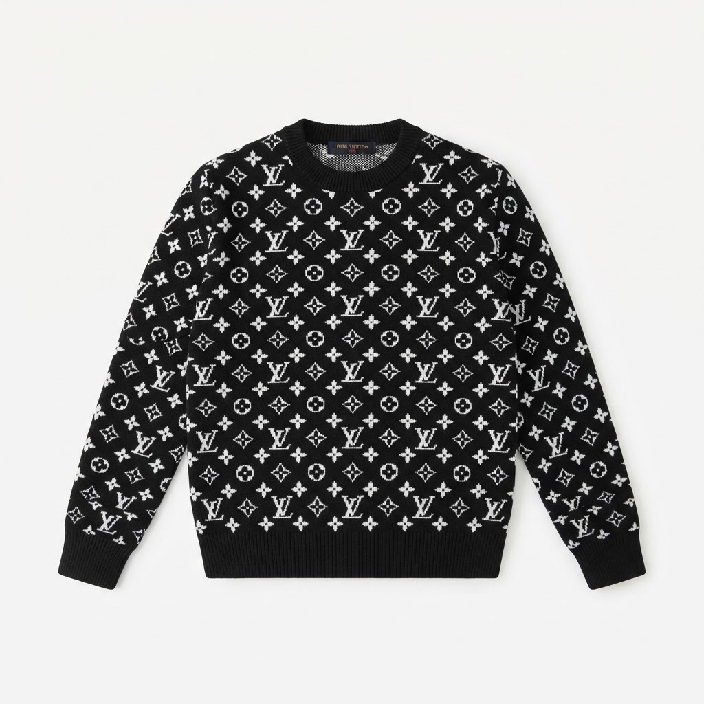 LV Monogram Knit Sweater — Black