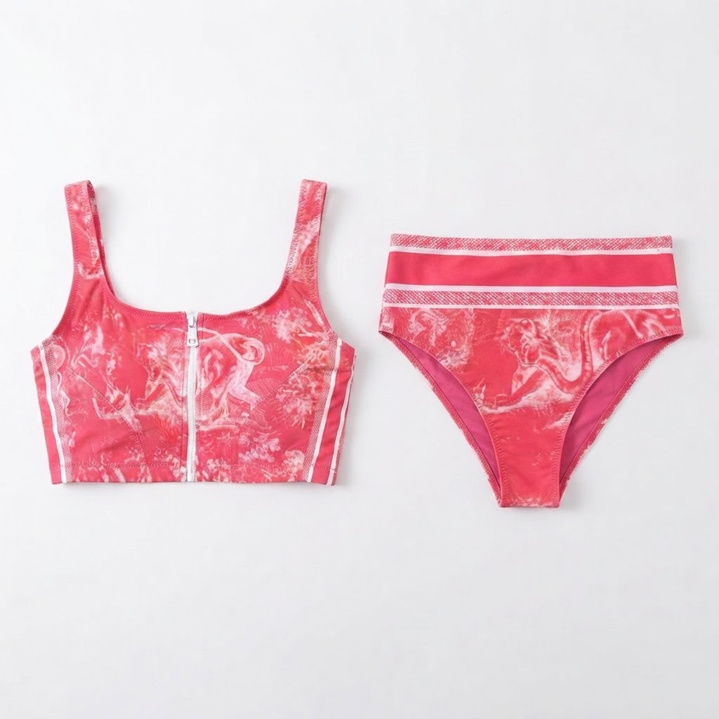 Dior Pink Toile Bikini Set