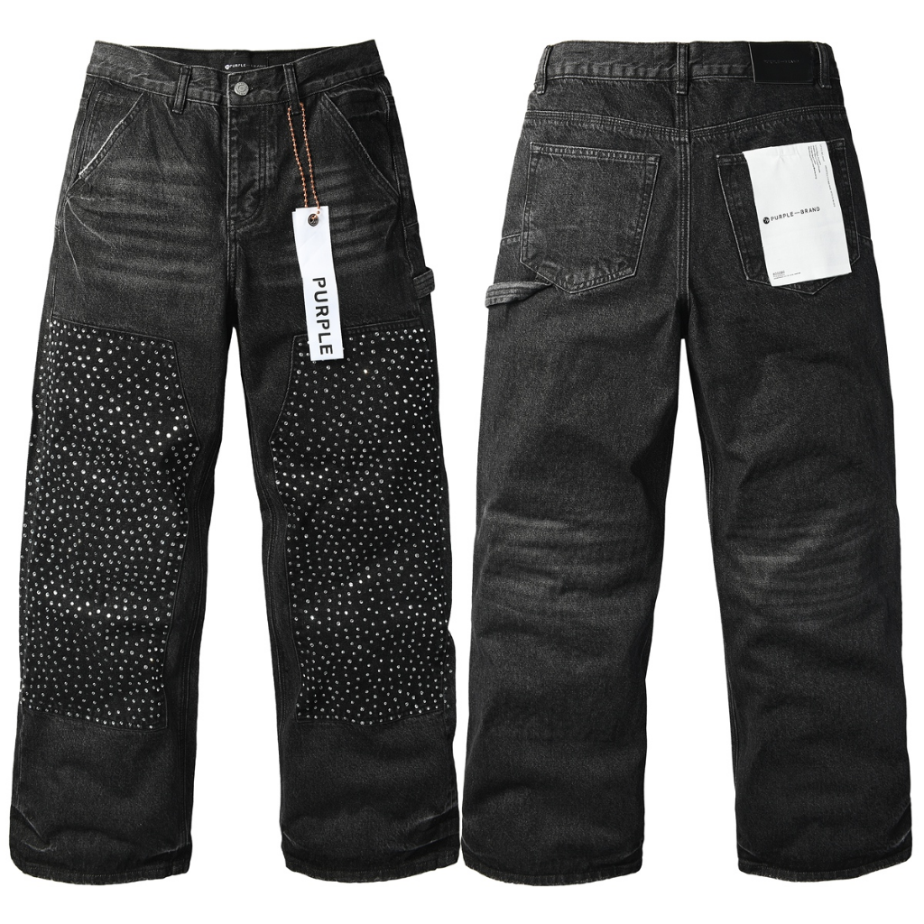 Purple Brand Carpenter Rhinestone Jeans — Black